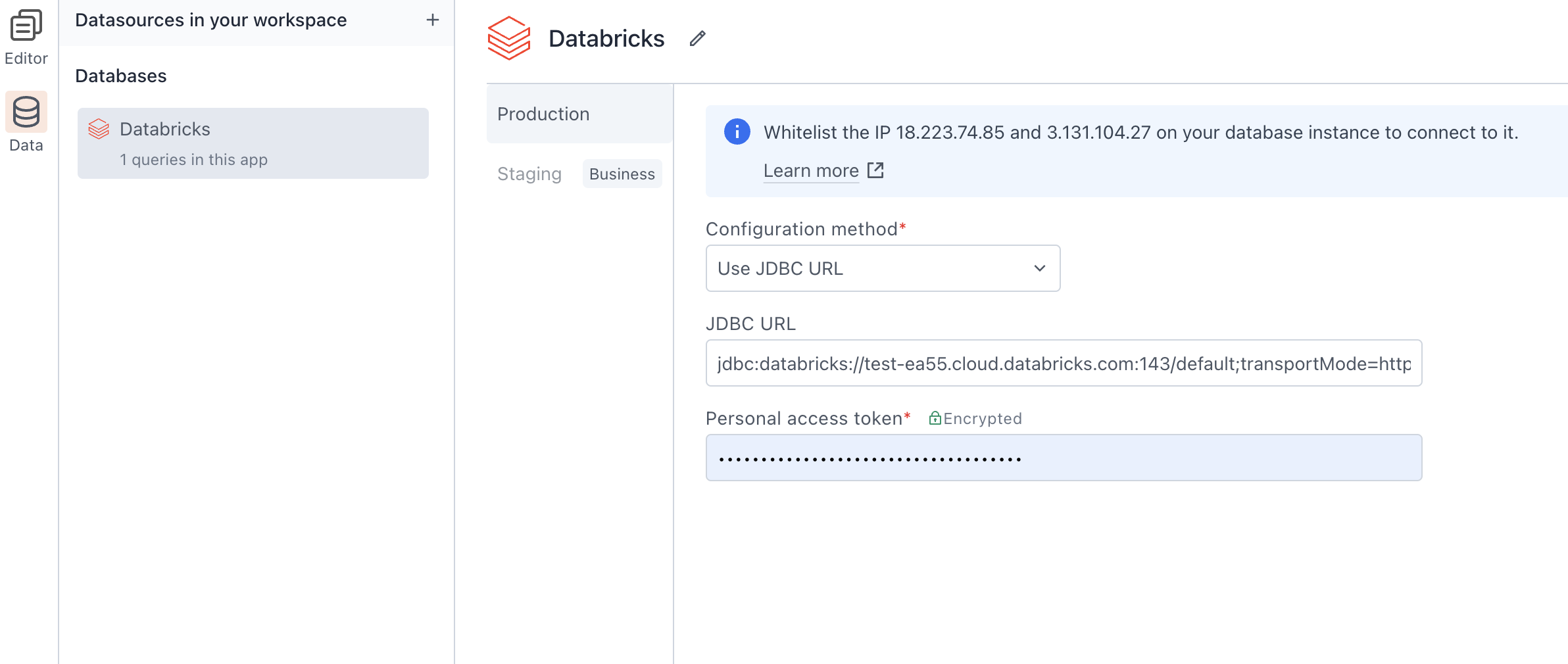 Databricks datasource